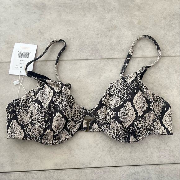 NWT Andie Swim Sicily Top Snakeskin Textured Small Underwire Cups Bikini Bra - Picture 2 of 10